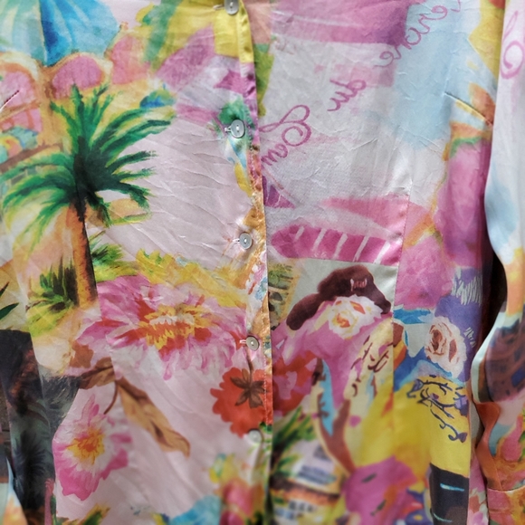 Silk Club Collection Button Down Silk Blouse Women's Size M Medium - Picture 8 of 10